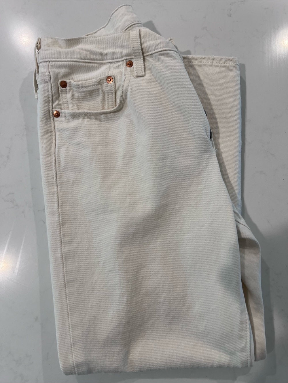 Levi's 501 Cream Straight-Leg Women's Jeans